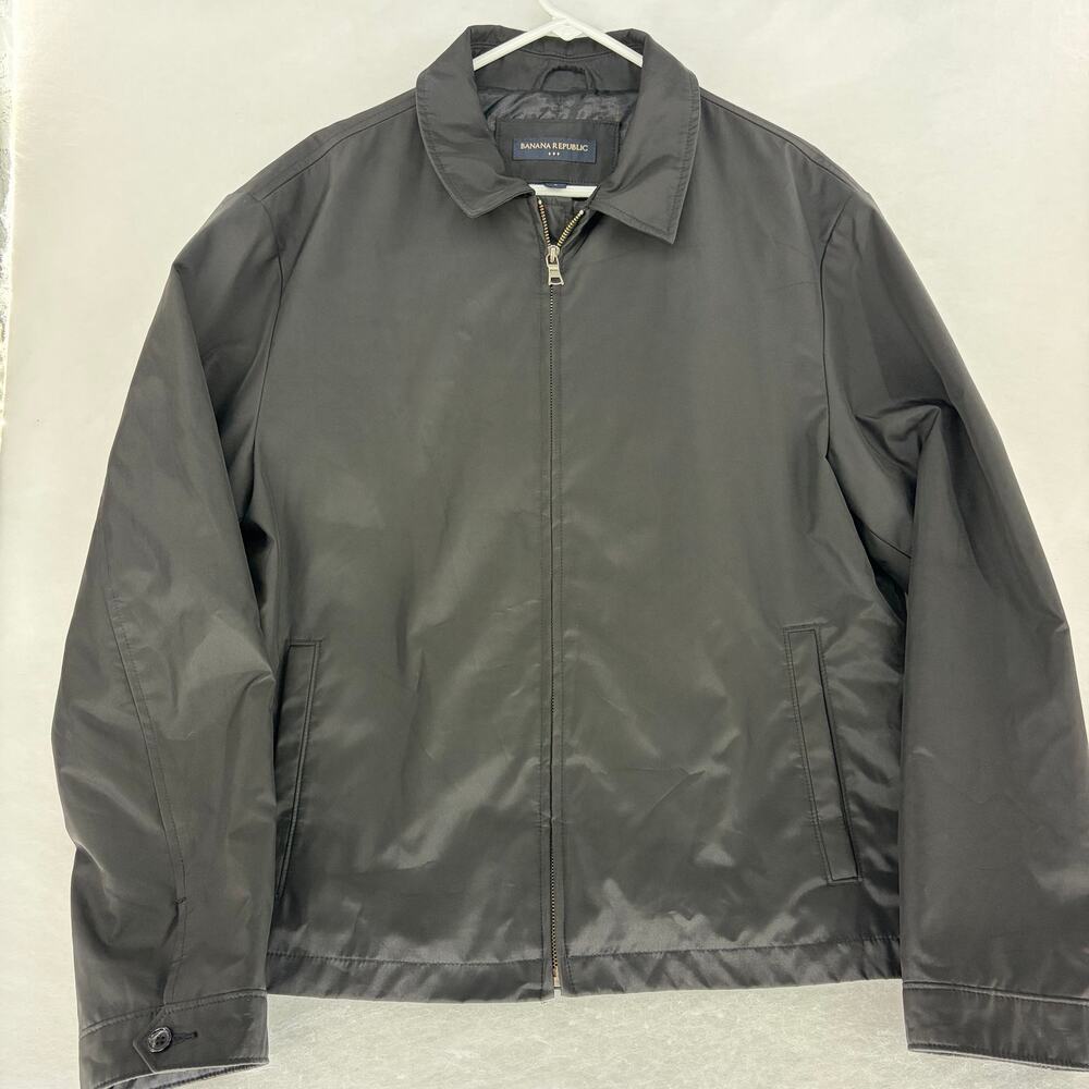 Banana Republic Men's Black Harrington Zip Jacket L 🖤